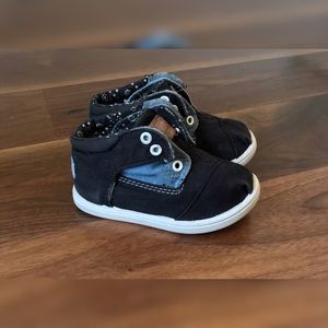 TOMS Black Blue Denim High Top Sneakers Toddler 6